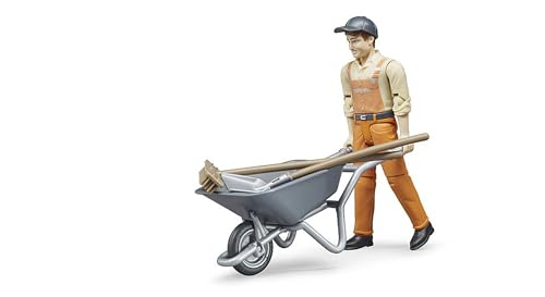 bruder 62130 - bworld Figurenset Kommunalarbeiter - 1:16 Spielzeugfigur, Baufahrzeug, Bauarbeiter, Bauernhof, Mensch von bruder