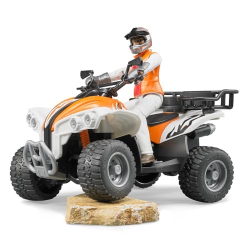 bruder 63000 - Quad mit Fahrer - 1:16 Spielzeug-Figur Mann Mensch Fahrzeug Geländewagen von bruder