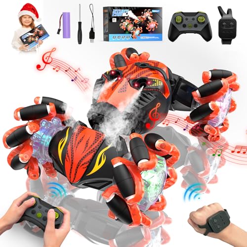 Ferngesteuertes Auto, 2.4GHz Auto Ferngesteuert, 360° Drehbares 4WD RC Auto mit Fernbedienung, Auto Kinder Spielzeug mit LED Licht Musik Spray ab 5-12 Jahre, Weihnachten Geburtstags Geschenke Junge Ferngesteuertes Auto, 2.4GHz Auto Ferngesteuert, 360° Drehbares 4WD RC Auto mit Fernbedienung, Auto Kinder Spielzeug mit LED Licht Musik Spray ab 5-12 Jahre, Weihnachten Geburtstags Geschenke Junge von Bubbacare