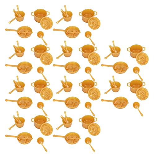 Puppenhaus-Kochtöpfe, Tragbare Realistische 1:6 Puppenhaus-Töpfe Zur Dekoration (Gold) von buhb