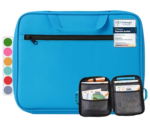 bunnyboo TipToi Tasche - [DAS ORIGINAL] - Platz für bis zu 8 Bücher - mit Einsatz , Kabel und Batteriefach - Tasche für TipToi Stift gehört in jedes Starterset (Blau) von bunnyboo