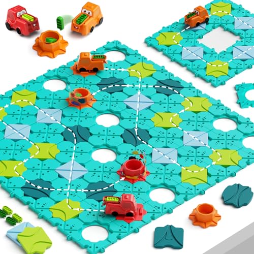 burgkidz Kinder Brettspiele, Gesellschaftsspiel Labyrinth Logische Straßenbauer mit Elektronische Lastwagen Spielzeug für Mädchen und Jungen, Pädagogische Geburtstagsgeschenke Lernspiel ab 4-8 Jahre burgkidz Kinder Brettspiele, Gesellschaftsspiel Labyrinth Logische Straßenbauer mit Elektronische Lastwagen Spielzeug für Mädchen und Jungen, Pädagogische Geburtstagsgeschenke Lernspiel ab 4-8 Jahre von burgkidz