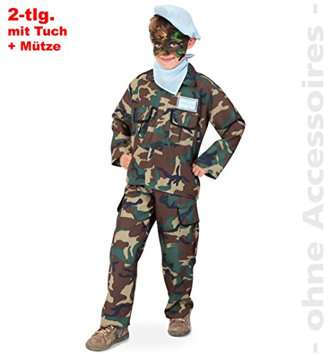 Rambo Dschungel Kämpfer Militär Soldat 2tlg m Halstuch u Mütze Kinder Kostüm Gr 128 von buy'n'get