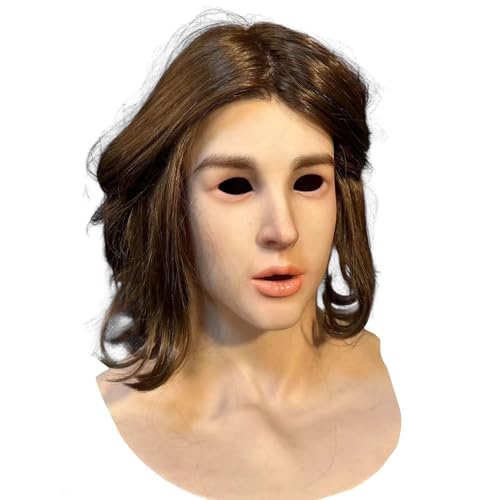 Realistische weibliche Silikonmaske. Benutzerdefinierte realistische Schönheitsmaske aus Silikon. Hautfreundlich, superweich, lebensechte Kopfmaske für Crossdresser, Drag Queens und Transgender. Realistische weibliche Silikonmaske. Benutzerdefinierte realistische Schönheitsmaske aus Silikon. Hautfreundlich, superweich, lebensechte Kopfmaske für Crossdresser, Drag Queens und Transgender. von buyzg