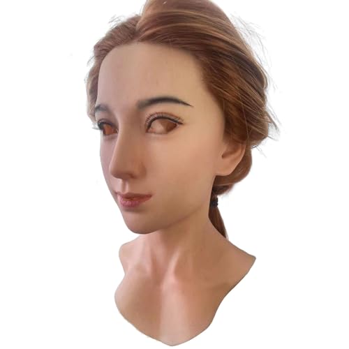 buyzg Realistische weibliche Silikon-Kopfmaske, benutzerdefinierte realistische Silikon-Schönheitsmaske, handgemachte weibliche Kopfmaske für Crossdresser Cosplay Halloween Dragqueen buyzg Realistische weibliche Silikon-Kopfmaske, benutzerdefinierte realistische Silikon-Schönheitsmaske, handgemachte weibliche Kopfmaske für Crossdresser Cosplay Halloween Dragqueen von buyzg