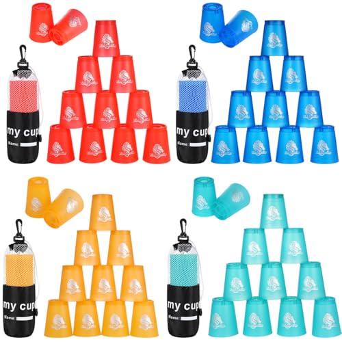 byepica 48 Sport Stapelbecher Set Speed Training Wettkampfspiel Plastikbecher in Rot, Blau, Grün, Orange byepica 48 Sport Stapelbecher Set Speed Training Wettkampfspiel Plastikbecher in Rot, Blau, Grün, Orange von byepica