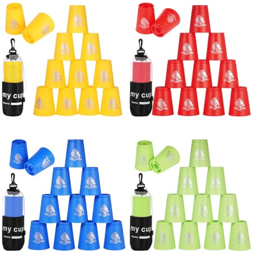 byepica 48-teiliges Sport Stapelbecher Set, Pferdemuster-Design, Geschwindigkeitstraining-Herausforderung für alle Altersgruppen, Plastik-Stapelbecher für Familienspaß, Rot, Blau, Grün, Gelb byepica 48-teiliges Sport Stapelbecher Set, Pferdemuster-Design, Geschwindigkeitstraining-Herausforderung für alle Altersgruppen, Plastik-Stapelbecher für Familienspaß, Rot, Blau, Grün, Gelb von byepica