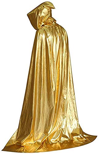 byou Halloween Umhang,Gold Unisex Umhang mit Kapuze Lange Kapuzenumhang für Cosplay Halloween Kostüm byou Halloween Umhang,Gold Unisex Umhang mit Kapuze Lange Kapuzenumhang für Cosplay Halloween Kostüm von byou