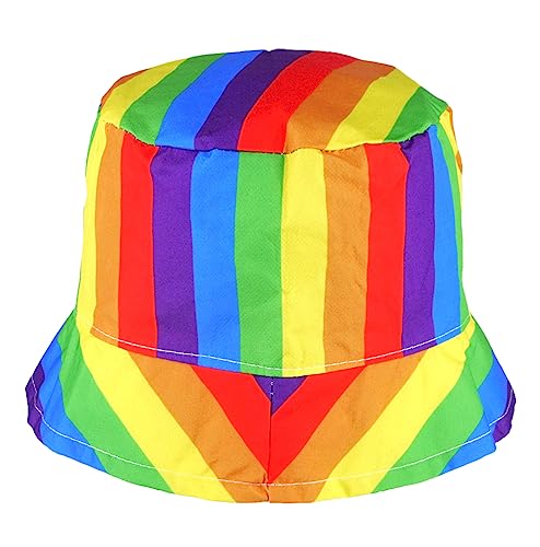 c2pwear Regenbogen-Knopf-Anstecknadel, LGBT-Blumen-Haarband, Regenbogen-Hut, Gay-Pride-Event-Zubehör (Regenbogen-Hut) von c2pwear