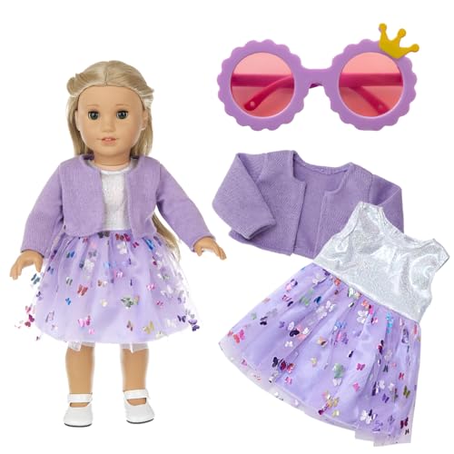 4-teiliges Puppenkleidungs-Set, 45,7 cm, modisches und niedliches Baby-Puppen-Kleidungsset mit Frühlings- und Sommerkleidern, Jacken, Socken, Kronenbrille, Neugeborenenen-Babypuppen-Kostüm, Geschenk 4-teiliges Puppenkleidungs-Set, 45,7 cm, modisches und niedliches Baby-Puppen-Kleidungsset mit Frühlings- und Sommerkleidern, Jacken, Socken, Kronenbrille, Neugeborenenen-Babypuppen-Kostüm, Geschenk von cadelon