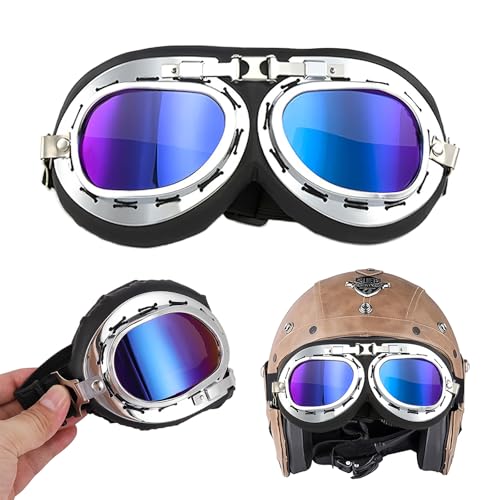 cailiya Motorrad Vintage Fliegerbrille,Pilotenbrille Fliegerbrille Fasching,Motorradbrille für Brillenträger,für Bike Motocross Brille Goggles Protective Kostüm,für Damen Herren cailiya Motorrad Vintage Fliegerbrille,Pilotenbrille Fliegerbrille Fasching,Motorradbrille für Brillenträger,für Bike Motocross Brille Goggles Protective Kostüm,für Damen Herren von cailiya