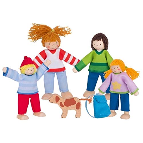 Puppenhaus Puppen Biegepuppen Camping Familie goki 5 Teile Puppenstube mit Palandi® Sticker von cama24com