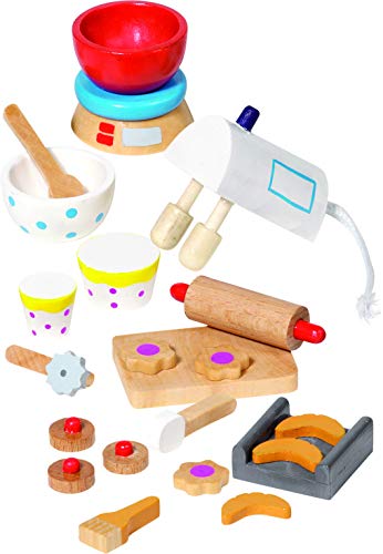 Puppenmöbel Küche Zubehör Accessoires von goki Puppenstube mit Palandi® Sticker von cama24com