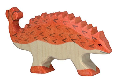 cama24com Ankylosaurus Dinosaurier Dino Holzfigur Holzspielzeug von Holztiger mit Palandi® Sticker von cama24com
