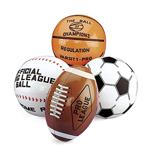 cama24com Aufblasbarer Football Basketball Baseball Fußball 4 Stück groß Wasserball Palandi® von cama24com