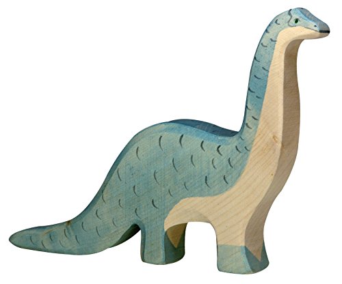 cama24com Brontosaurus Dino Holzfigur Holzspielzeug von Holztiger mit Palandi® Sticker von cama24com