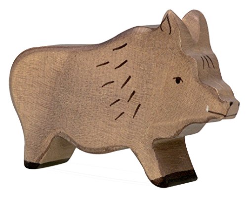 cama24com Eber Keiler Wildschwein Holzfigur Holzspielzeug von Holztiger mit Palandi® Sticker von cama24com