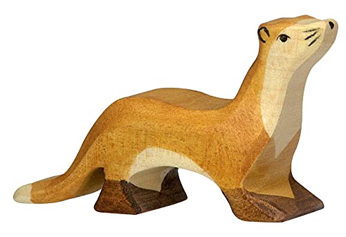 cama24com Holztiger Marder Holzfigur Tierfiguren mit Palandi® Sticker von cama24com