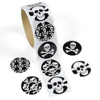 cama24com Piraten Aufkleber in 4 verschiedenen Motiven 100 Stück Piratenparty Palandi® von cama24com