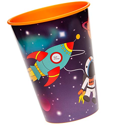 cama24com Weltraum Space Kunststoffbecher 1 Stück Kindergeburtstag Mitgebsel Tischdeko mit Palandi® Sticker von cama24.com