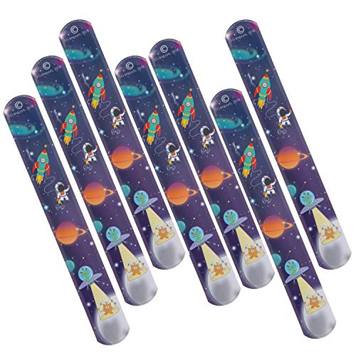 Palandi Weltraum Space-Party Schnapp-Armbänder Mitgebsel 12 Stück Kindergeburtstag Motto Sticker von Palandi