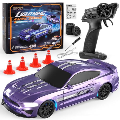 RC Drift Auto, 1/43 Mini RC Drift Auto mit LED-Lichtern, 2,4 GHz Vollproportional Ferngesteuertes Auto, 4WD Hochgeschwindigkeitsrennen mit Rennreifen, Kann mit einem Handy gesteuert werden (8500 Lila) RC Drift Auto, 1/43 Mini RC Drift Auto mit LED-Lichtern, 2,4 GHz Vollproportional Ferngesteuertes Auto, 4WD Hochgeschwindigkeitsrennen mit Rennreifen, Kann mit einem Handy gesteuert werden (8500 Lila) von captainrc