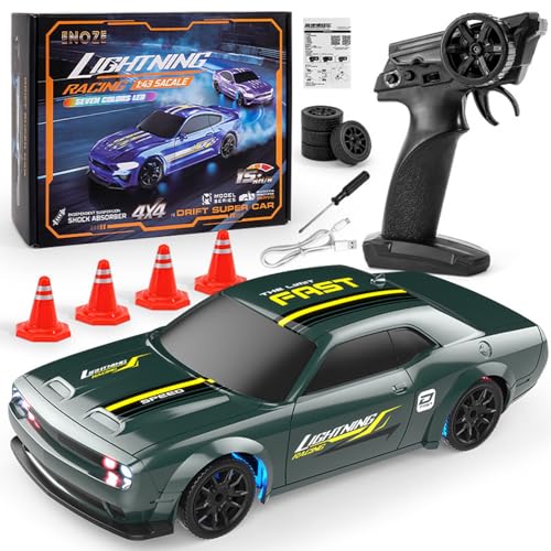 RC Drift Auto, 1/43 Mini RC Drift Auto mit LED-Lichtern, 2,4 GHz Vollproportional Ferngesteuertes Auto, 4WD Hochgeschwindigkeitsrennen mit Rennreifen, Kann mit einem Handy gesteuert werden (8501-Army RC Drift Auto, 1/43 Mini RC Drift Auto mit LED-Lichtern, 2,4 GHz Vollproportional Ferngesteuertes Auto, 4WD Hochgeschwindigkeitsrennen mit Rennreifen, Kann mit einem Handy gesteuert werden (8501-Army von captainrc