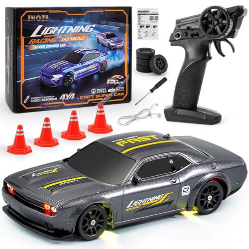 RC Drift Auto, 1/43 Mini RC Drift Auto mit LED-Lichtern, 2,4 GHz Vollproportional Ferngesteuertes Auto, 4WD Hochgeschwindigkeitsrennen mit Rennreifen, Kann mit einem Handy gesteuert werden (8501 RC Drift Auto, 1/43 Mini RC Drift Auto mit LED-Lichtern, 2,4 GHz Vollproportional Ferngesteuertes Auto, 4WD Hochgeschwindigkeitsrennen mit Rennreifen, Kann mit einem Handy gesteuert werden (8501 von captainrc