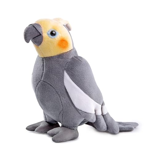 capybaraflying Cockatiel Plüschtier, Simulation eines Parrot, 18cm/7in weiches Stofftier, lustiges Lernspielzeug für Kinder (Grau) von capybaraflying