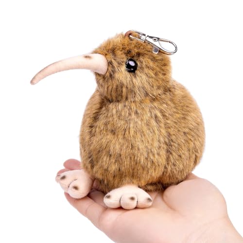 capybaraflying Kiwi-Vogel Plüschtier, Simulation eines Kiwi-Vogels, 12cm/4in weiches Stofftier, lustiges Lernspielzeug für Kinder (braun) von capybaraflying