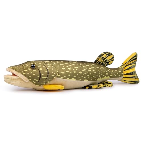 capybaraflying Pike Fish Plüschtier,Simulation eines Pike Fish,45cm/17.7in Weich,ausgestopfte Meerestiere-Spielzeugsammlung, lustiges Lernspielzeug für Kinder von capybaraflying