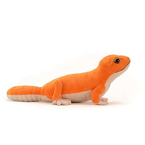 capybaraflying Simulation Kambrischer Fat Tailed Gecko Plüschtier, Tiefsee-Krabbeltier ausgestopftes Eidechse-Tierspielzeug,geeignet für Schlafzimmerdekoration, Spielbegleiter (Orange/16in) von capybaraflying