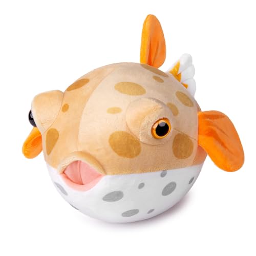 capybaraflying Simulation Kambrischer Kugelfisch Plüschtier, Tiefsee-Krabbeltier ausgestopftes Kugelfisch-Tierspielzeug, geeignet für Schlafzimmerdekoration, Spielbegleiter (Gelb/9in) von capybaraflying
