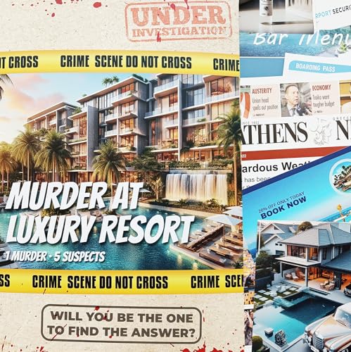 cardly Unsolved Murder Mystery Game - Cold Case Files Investigation Detective Clues/Evidence - Solve The Crime - For Individuals, Date Nights & Party Groups "Murder At Luxury Resort" von cardly