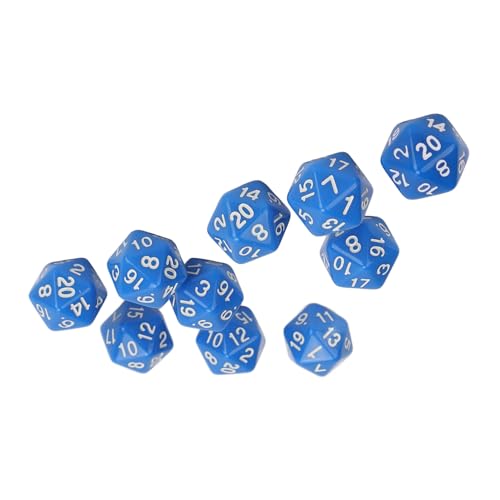 10pcs Polyedralwürfel Set, 20 -seitige Würfel für D & D-, RPG- und Tabletop -Spiele Leichtes Kunststoff mit vielseitigem Würfel für Rollenspiele, Mathematikunterricht, (Blau) von cardyven