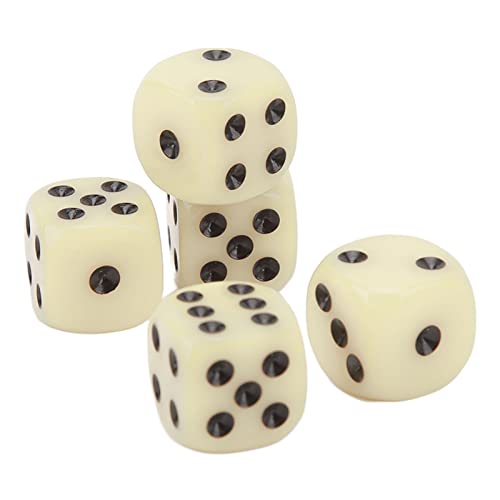 30 Prozent Würfelset, 16 -mm -Plastik -6 -Seiten -Würfel für Brettspiele, Runde Ecken Würfelwürfel für Tischspiele Brettspiele Spielen Rolling (Beige) von cardyven