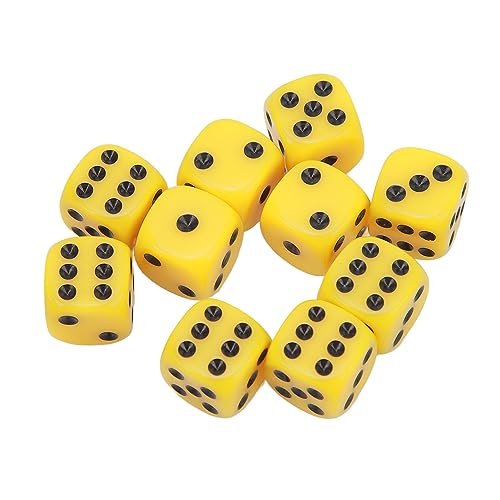 30 Prozent Würfelset, 16 -mm -Plastik -6 -Seiten -Würfel für Brettspiele, Runde Ecken Würfelwürfel für Tischspiele Brettspiele Spielen Rolling (Gelb) von cardyven