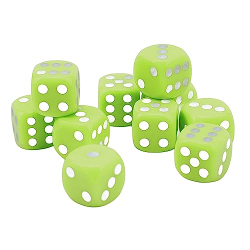 30 Prozent Würfelset, 16 -mm -Plastik -6 -Seiten -Würfel für Brettspiele, Runde Ecken Würfelwürfel für Tischspiele Brettspiele Spielen Rolling (Hellgrün) von cardyven