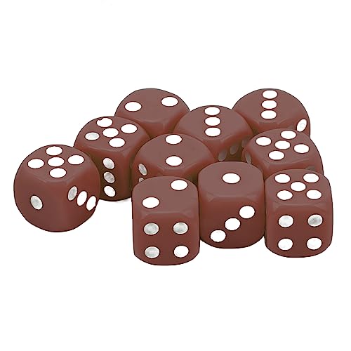 30 Prozent Würfelset, 16 -mm -Plastik -6 -Seiten -Würfel für Brettspiele, Runde Ecken Würfelwürfel für Tischspiele Brettspiele Spielen Rolling (Kaffee) von cardyven