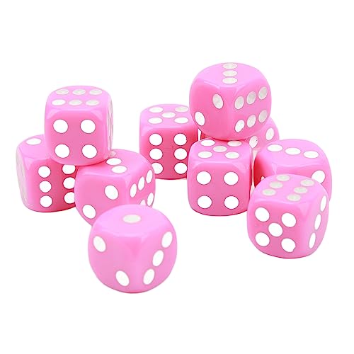 30 Prozent Würfelset, 16 -mm -Plastik -6 -Seiten -Würfel für Brettspiele, Runde Ecken Würfelwürfel für Tischspiele Brettspiele Spielen Rolling (Rosa) von cardyven