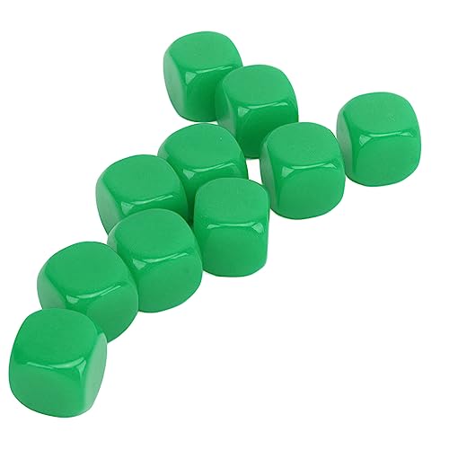 30 pcs 16mm Blanks Würfelset, plastische abgerundete 6 -seitige Würfelwürfel, abgerundete D6 -Würfelwürfel für Game Party Fun DIY Aufkleber Mathematikunterricht (Grün) von cardyven