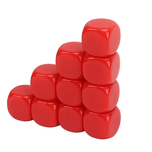 30 pcs 16mm Blanks Würfelset, plastische abgerundete 6 -seitige Würfelwürfel, abgerundete D6 -Würfelwürfel für Game Party Fun DIY Aufkleber Mathematikunterricht (Rot) von cardyven