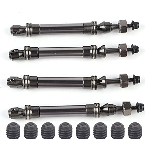 4pcs RC -Antriebswelle, CVD vordere hintere Antriebswelle Metallgetriebe Achse RC Car Metall Achse Crawler Antriebswelle für Traxxas Slash 4x4 1/10 RC -Auto (Ti Color) von cardyven