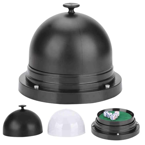 Automatischer Würfelbecher, Black Electric Dice Shaker Lucky Dice Roller Cup -Set mit 5 Würfel -Würfeln für Familienfreunde Partyspiele (Batterien Nicht enthalten) von cardyven