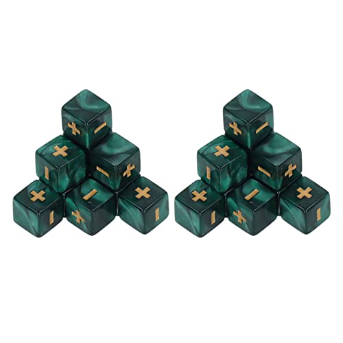 DICE Set, 20pcs 16mm Perle Muster Spiel Würfel Mathematikberechnung Minus Zeichen Plus Spielzeug 6 -Seiten -Standard -Dices für Kinderunterrichtsvorräte (Green) von cardyven