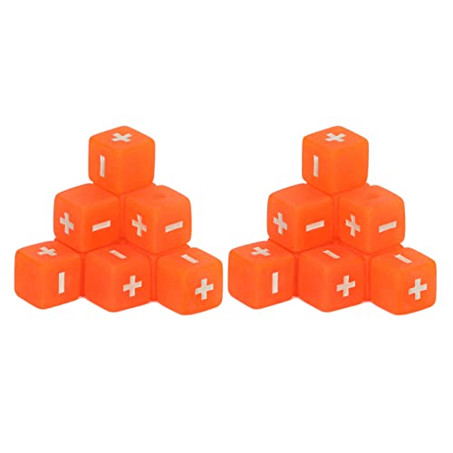 DICE Set, 20pcs 16mm Perle Muster Spiel Würfel Mathematikberechnung Minus Zeichen Plus Spielzeug 6 -Seiten -Standard -Dices für Kinderunterrichtsvorräte (Orange) von cardyven