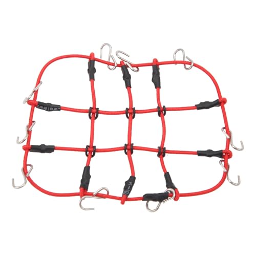 Elastiziertes Bungee -Gepäck mit Haken halten Down, Simulation dekoratives RC -Crawler -Autogepäcknetz für Traxxas 1/18 RC Accessoires (Rot) von cardyven