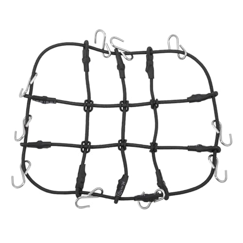 Elastiziertes Bungee -Gepäck mit Haken halten Down, Simulation dekoratives RC -Crawler -Autogepäcknetz für Traxxas 1/18 RC Accessoires (Schwarz) von cardyven