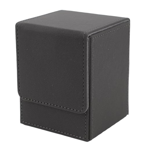 Kartenboxen, 100 Karten PU Leder -Spielkarte Aufbewahrungskoffer für Fußballkarten und Hockeykarten (Grau) von cardyven