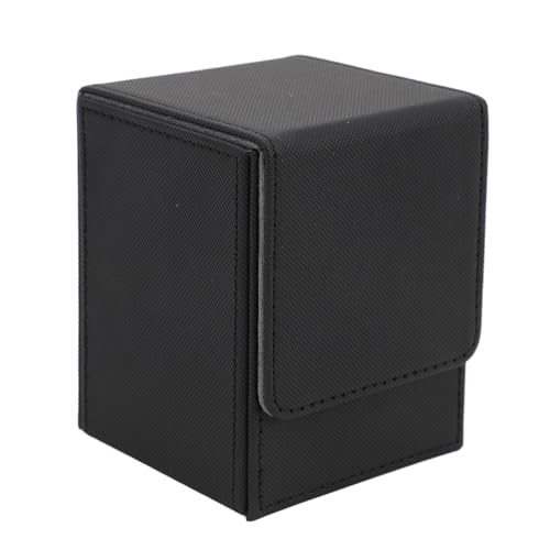 Kartenboxen, 100 Karten PU Leder -Spielkarte Aufbewahrungskoffer für Fußballkarten und Hockeykarten (Schwarz) von cardyven
